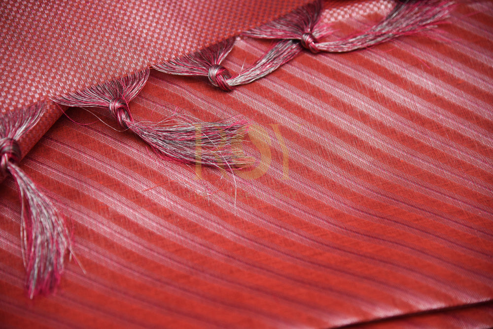A silk cotton saree with tissue style