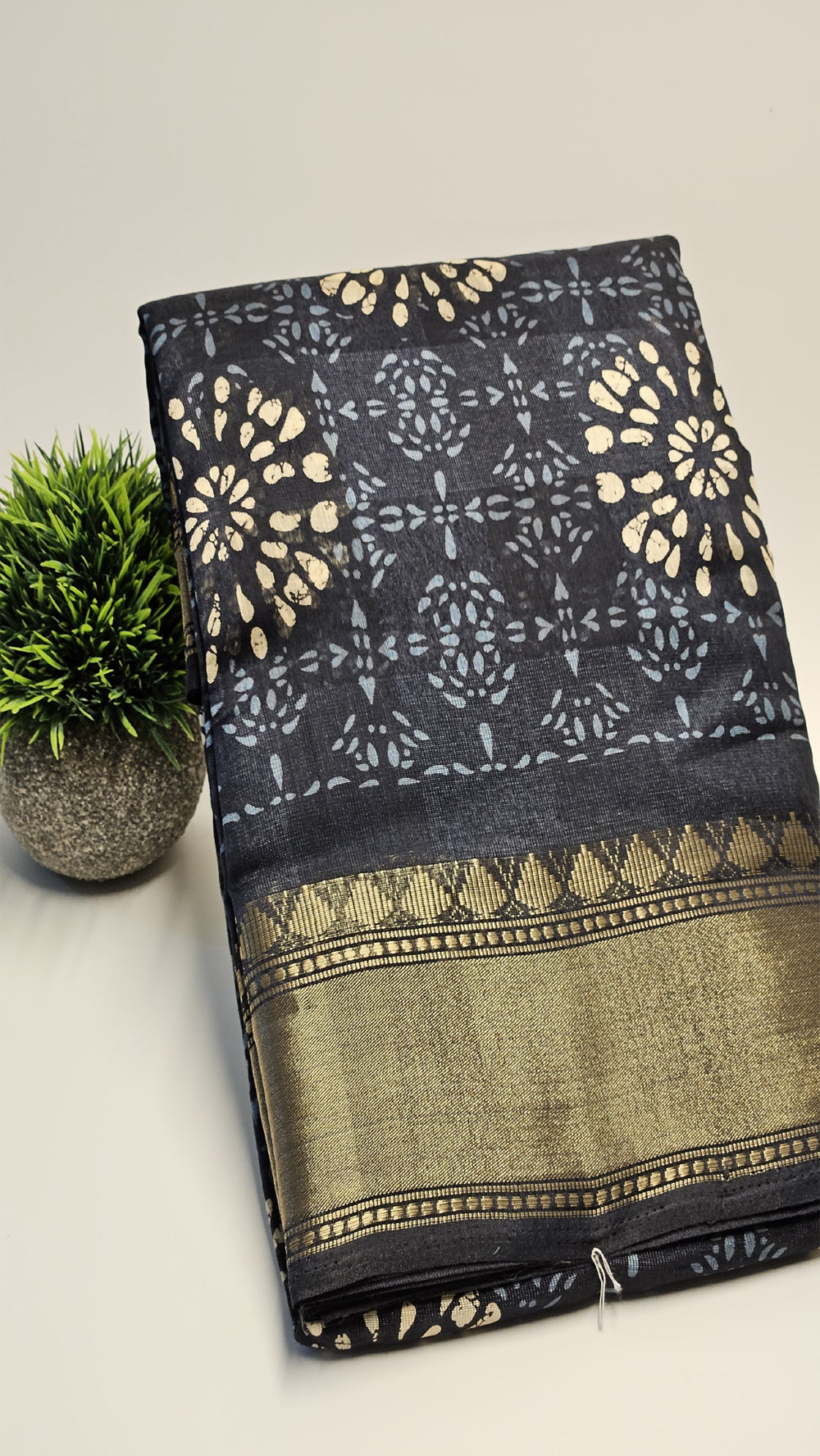 soft mix cotton saree in blue colour