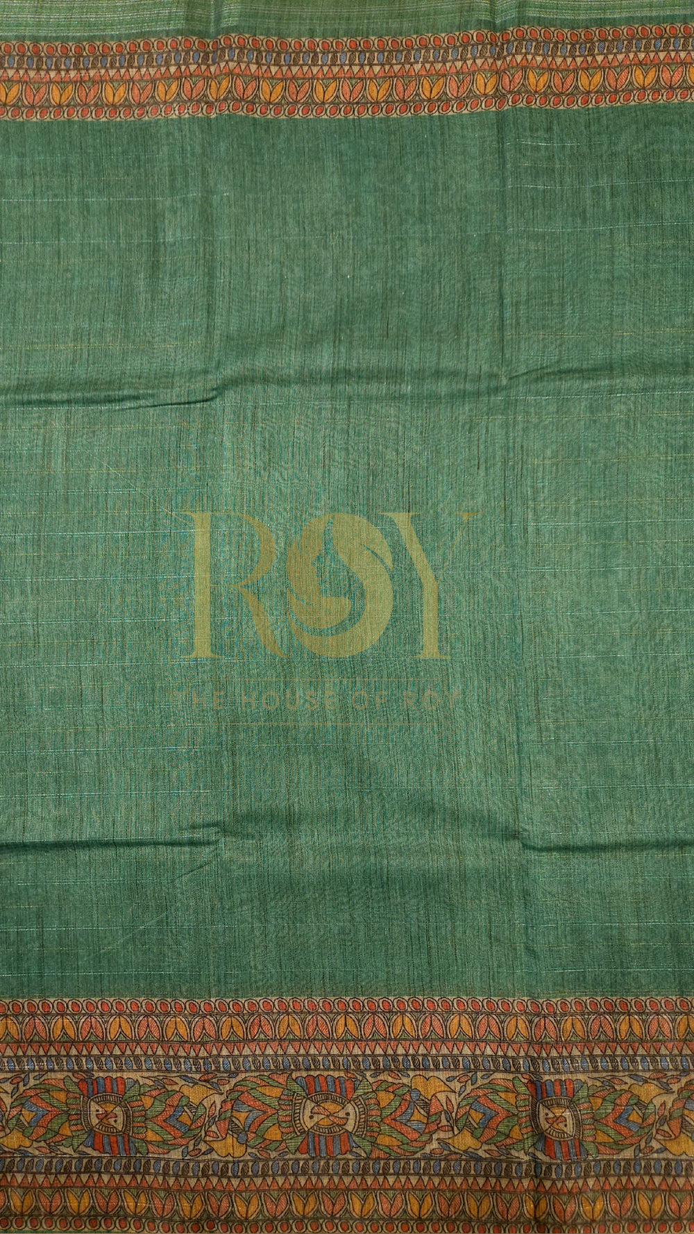 Aqua green print Liva cotton Saree