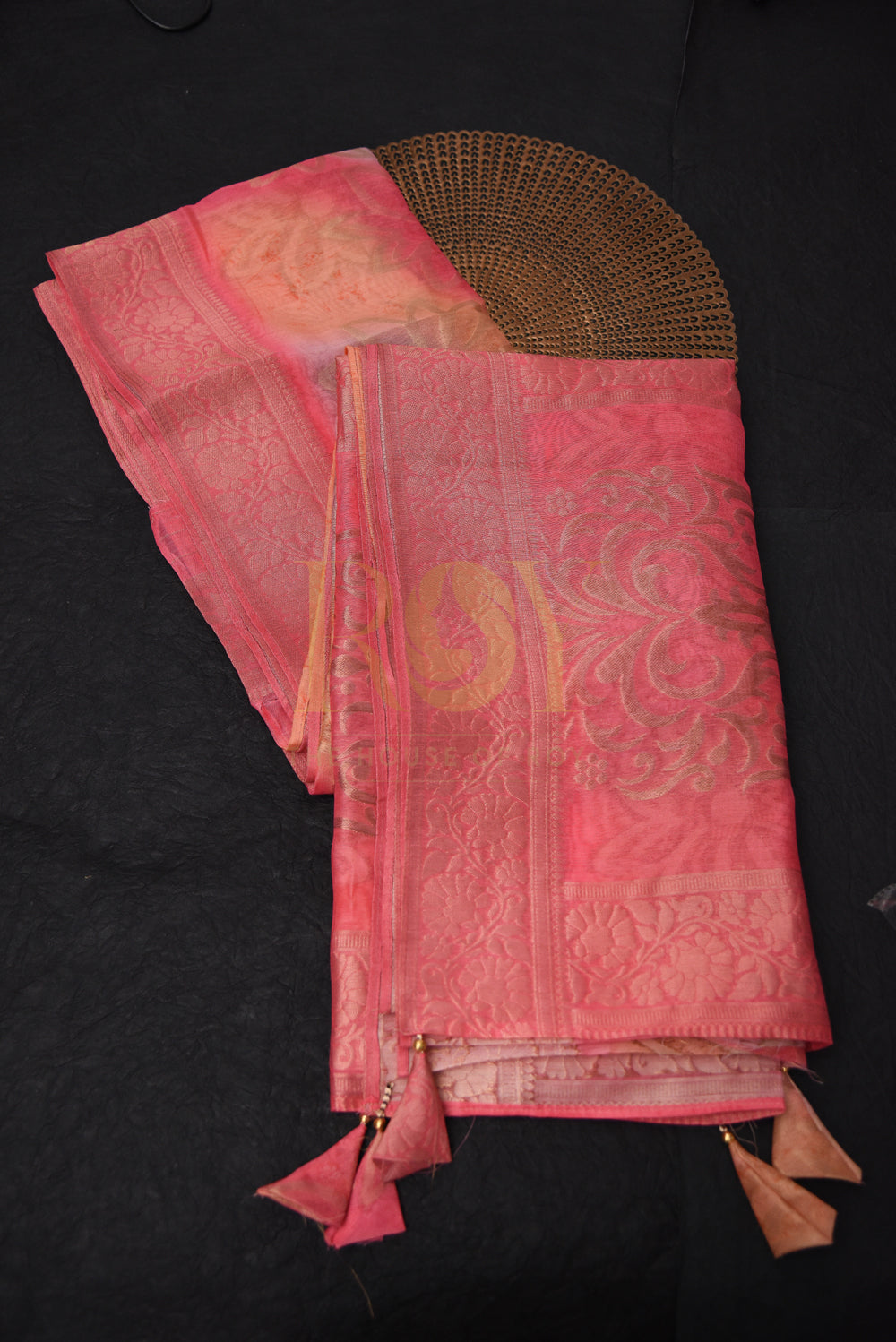 Art Silk Saree With Hues Of Orange And Red