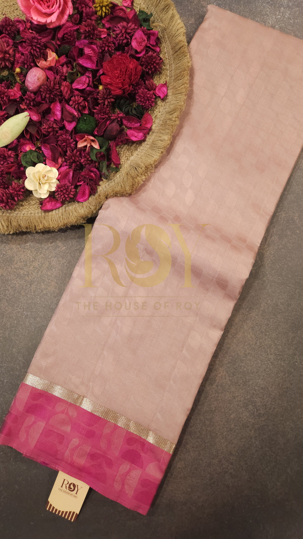 Pure  Baby pink silk saree