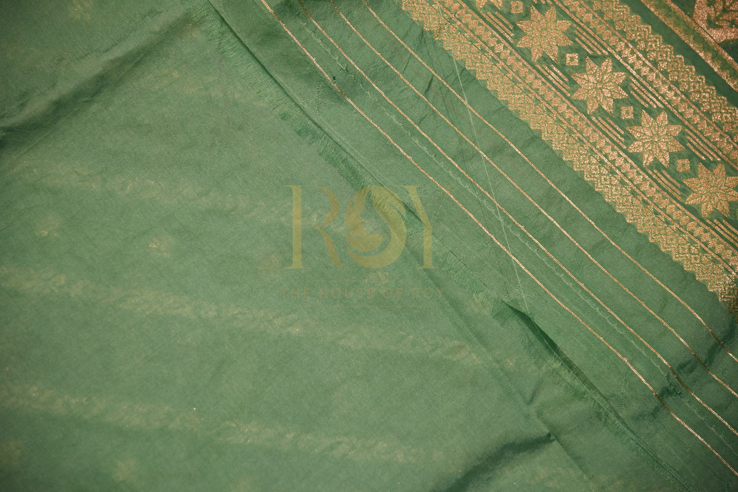 Banarasi silk cotton green