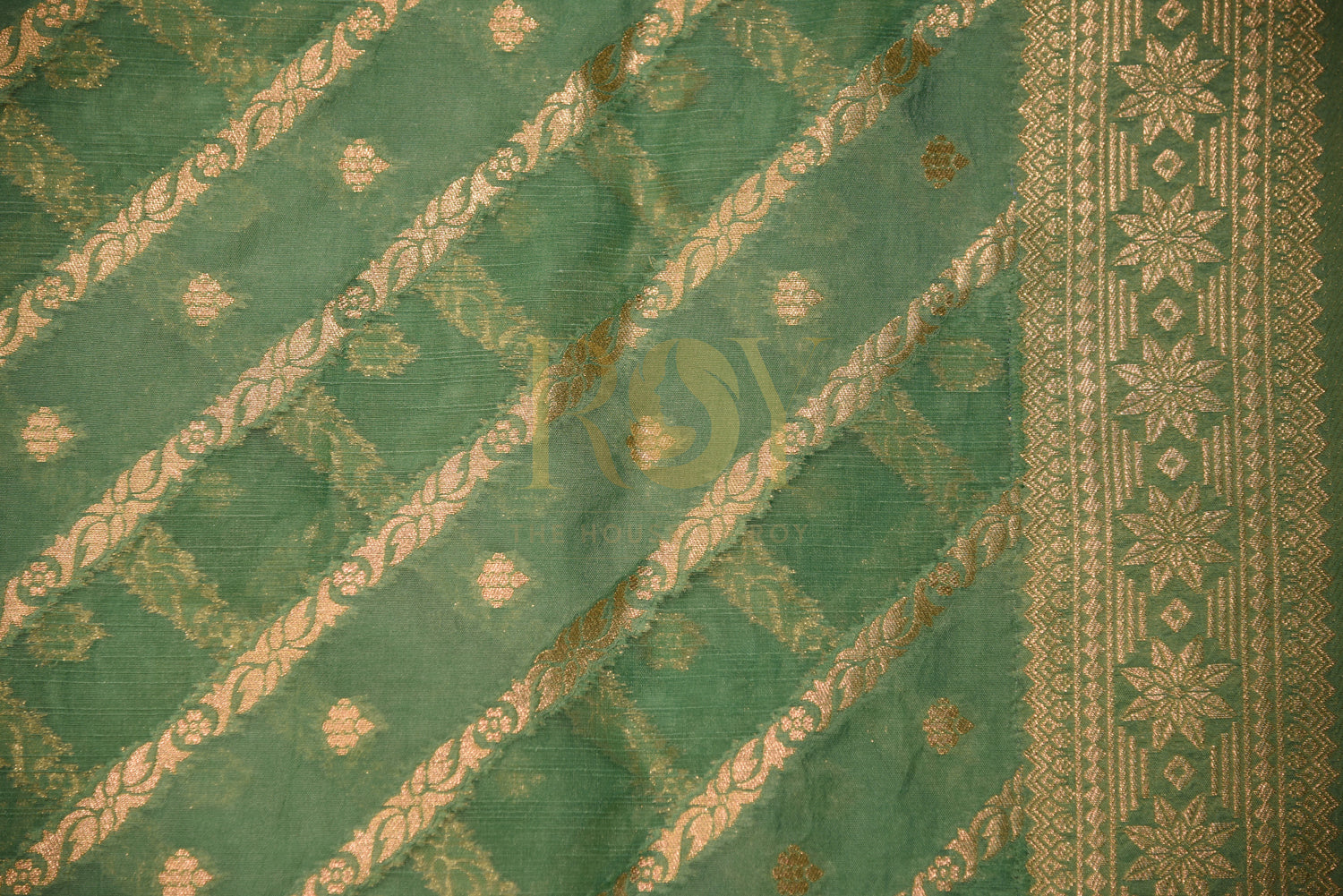 Banarasi silk cotton green