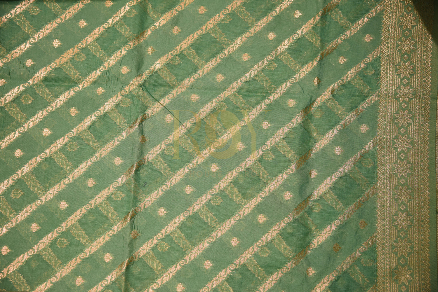 Banarasi silk cotton green