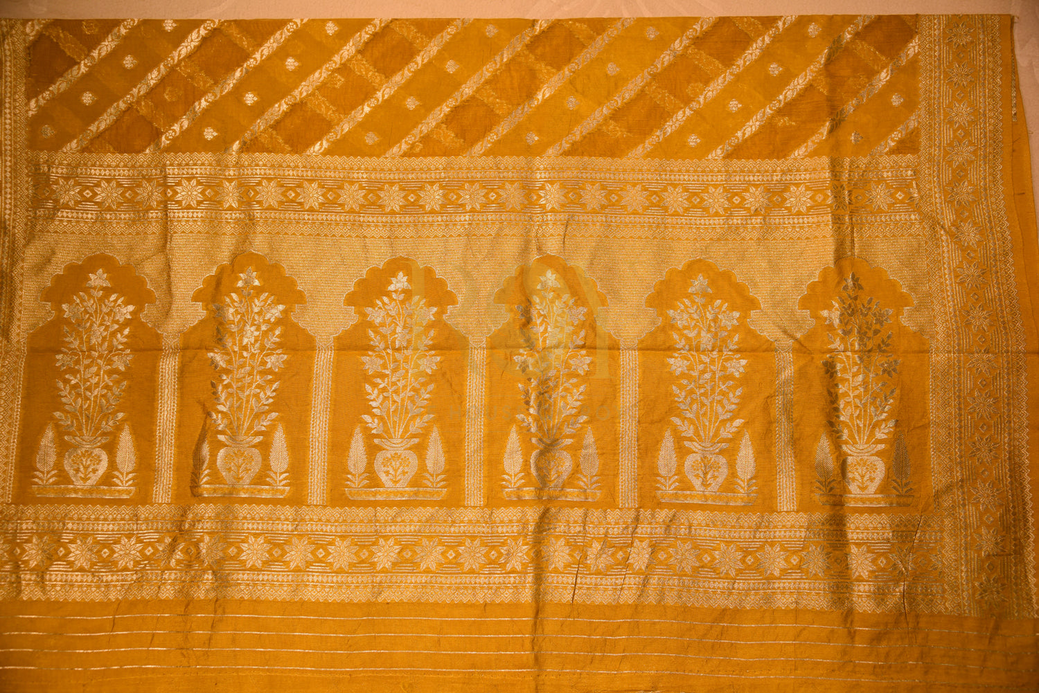 Banarasi silk cotton yellow