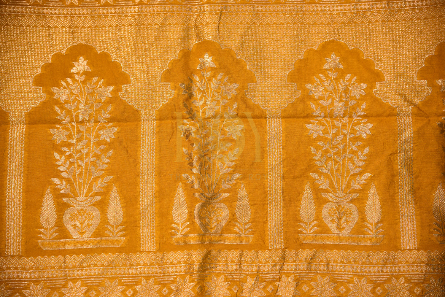 Banarasi silk cotton yellow