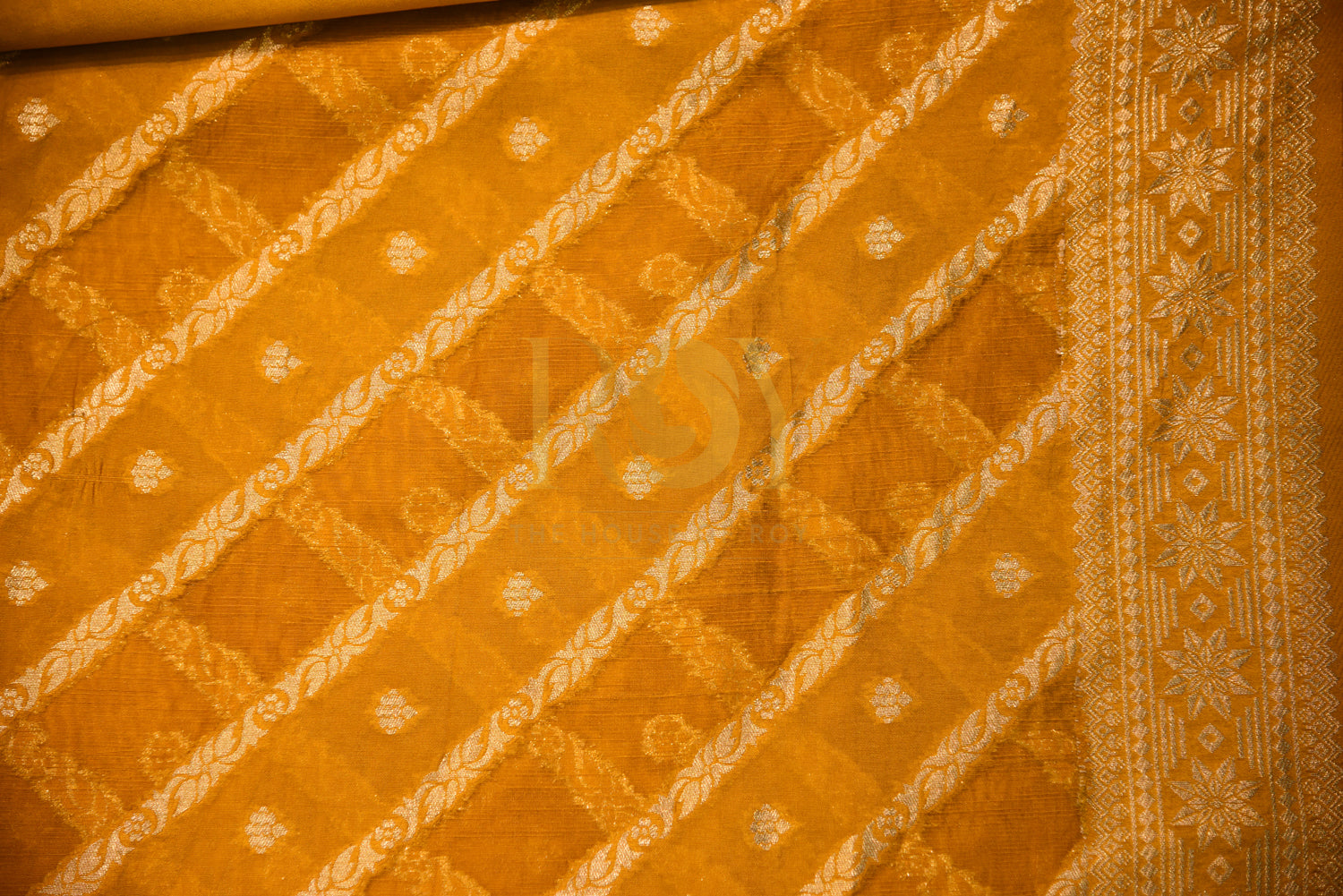 Banarasi silk cotton yellow