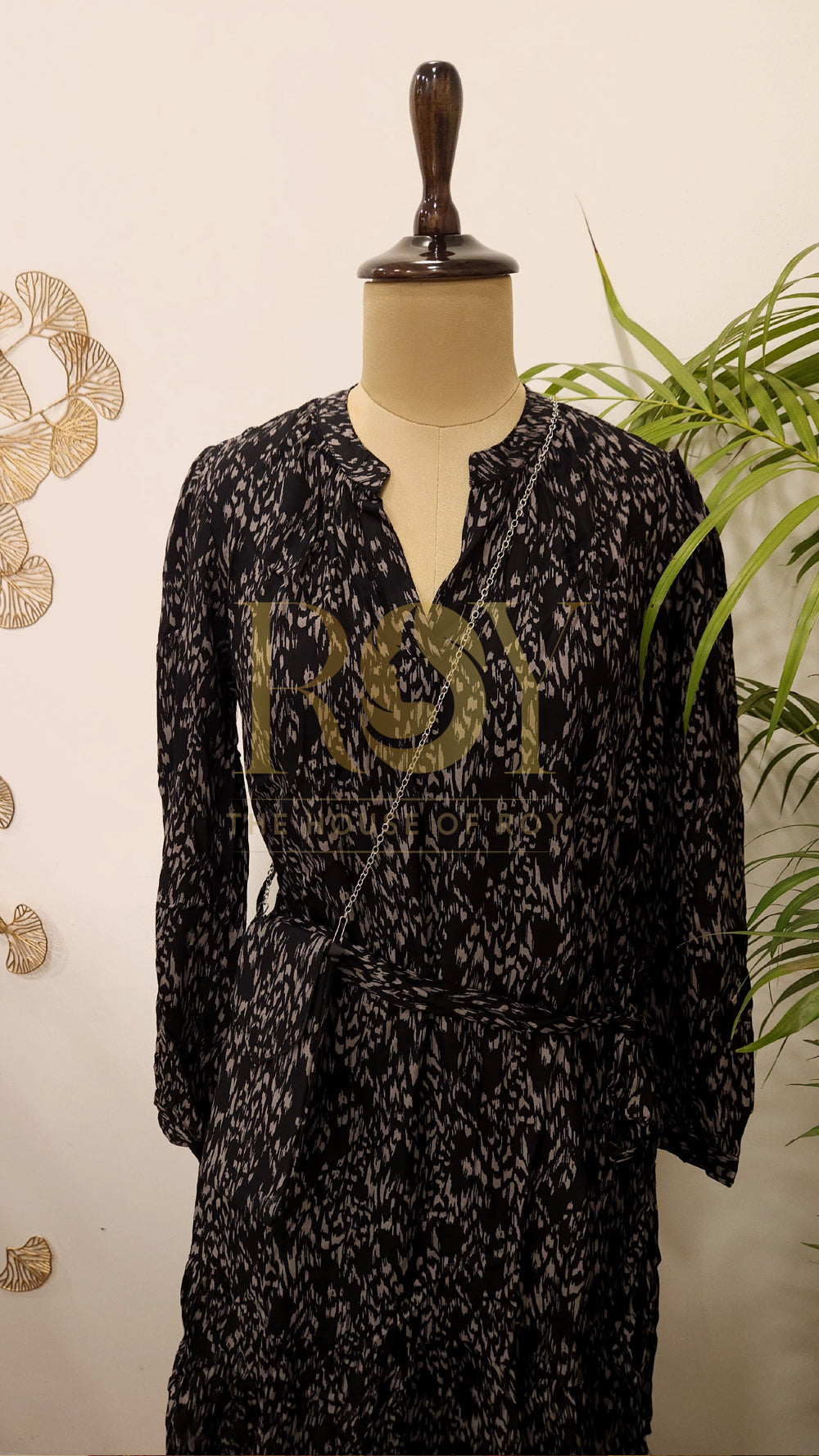 Black printed tunic