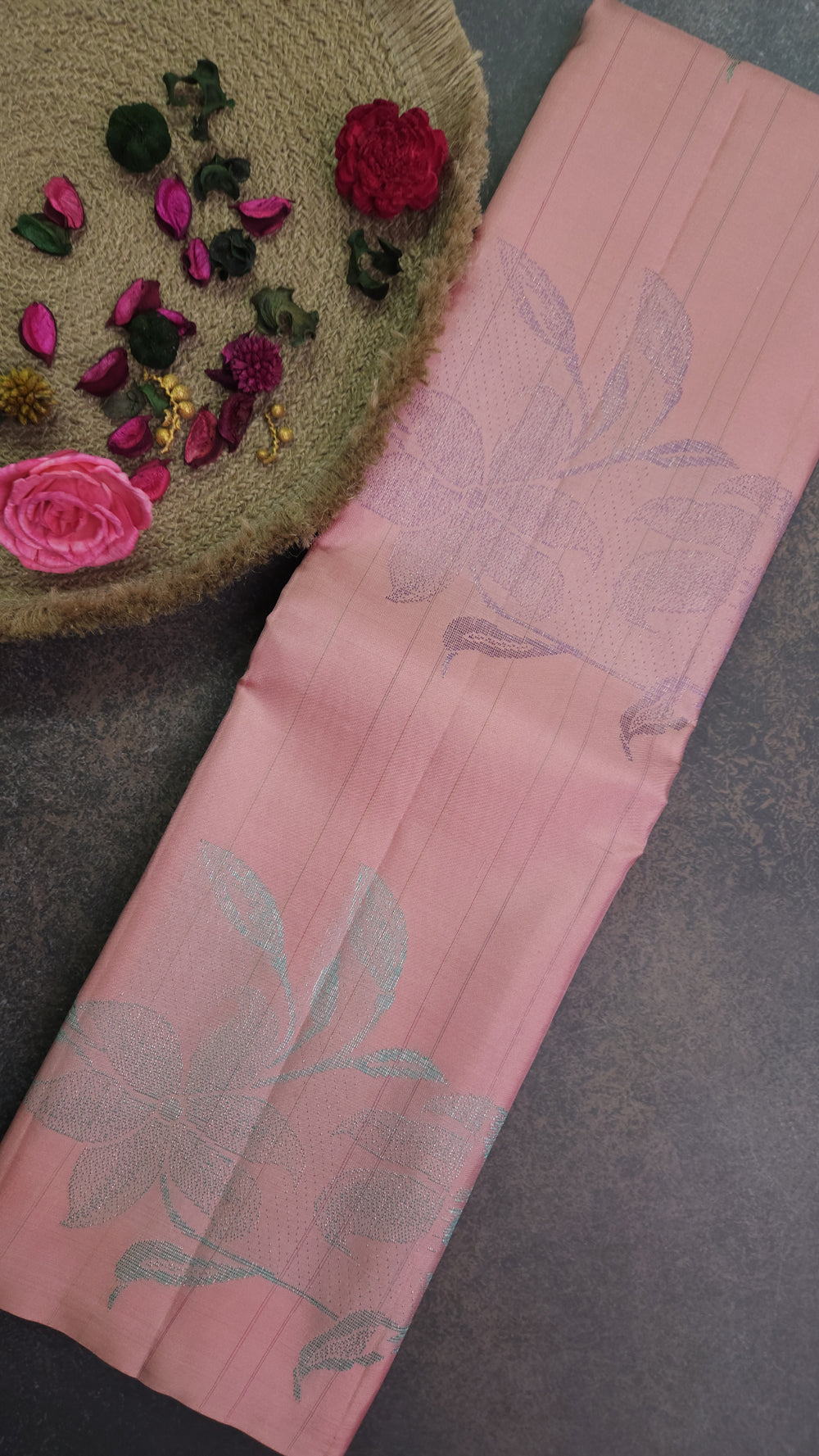 Kancheepuram silk saree British rose