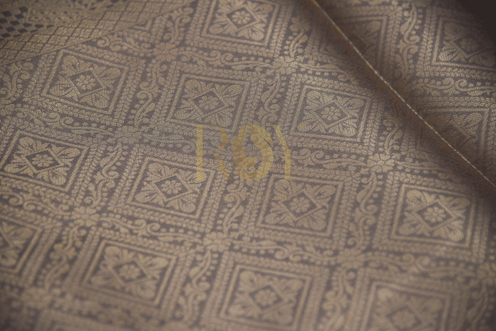 Brocade beige silk