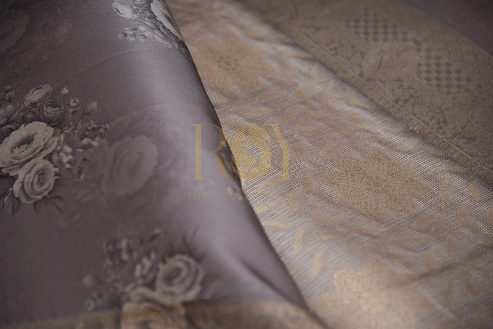 Brocade beige silk