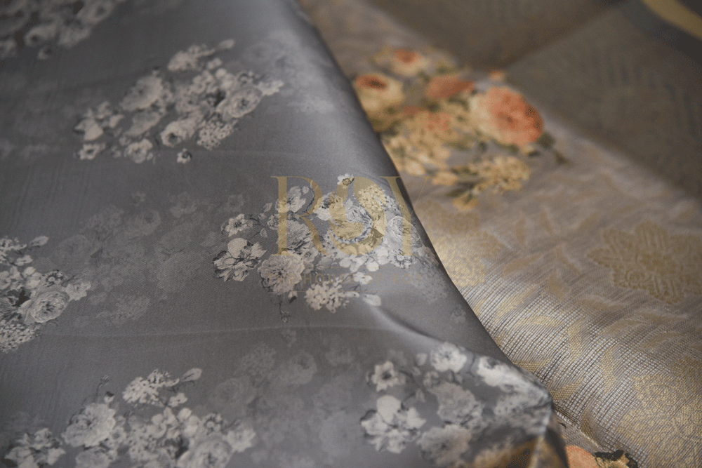 Brocade grey silk