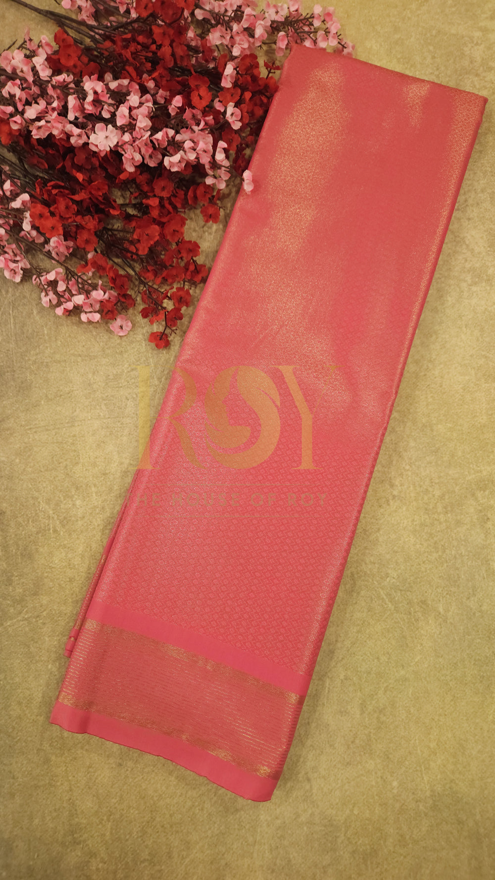 Tissue kanchi Silk Saree Bubblegum pink