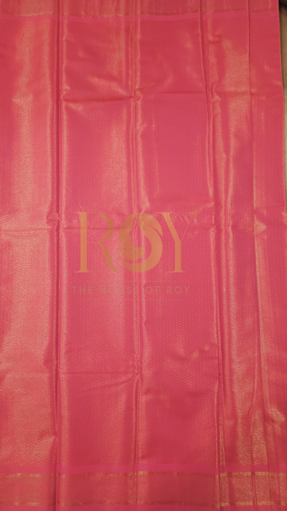 Tissue kanchi Silk Saree Bubblegum pink