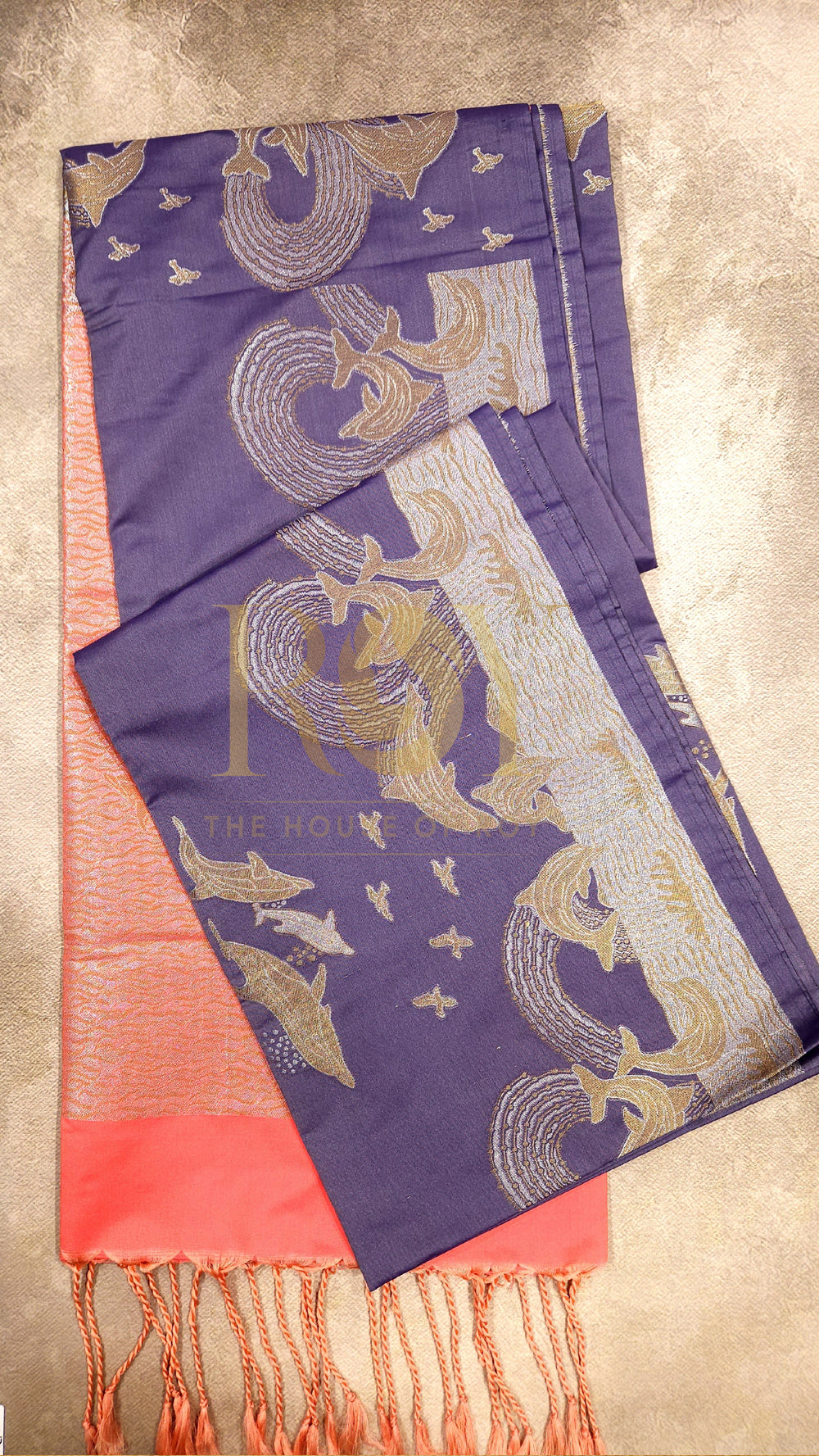 Lavender dolphin soft silk saree