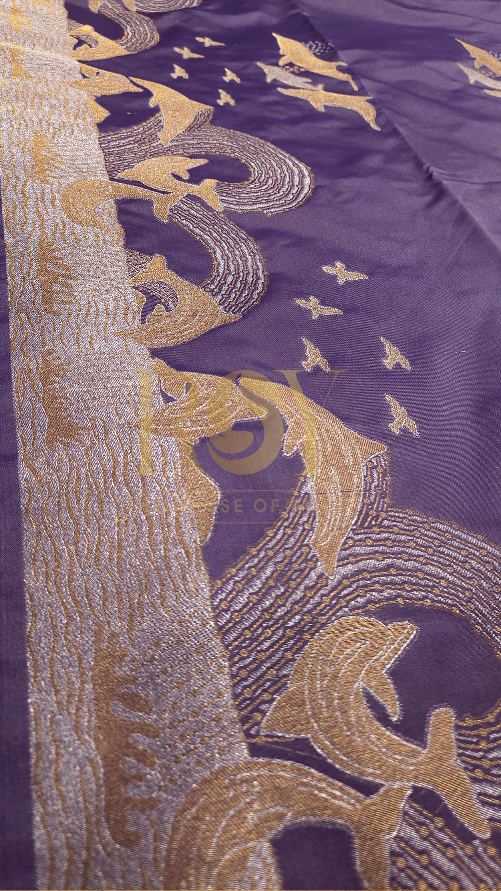 Lavender dolphin soft silk saree