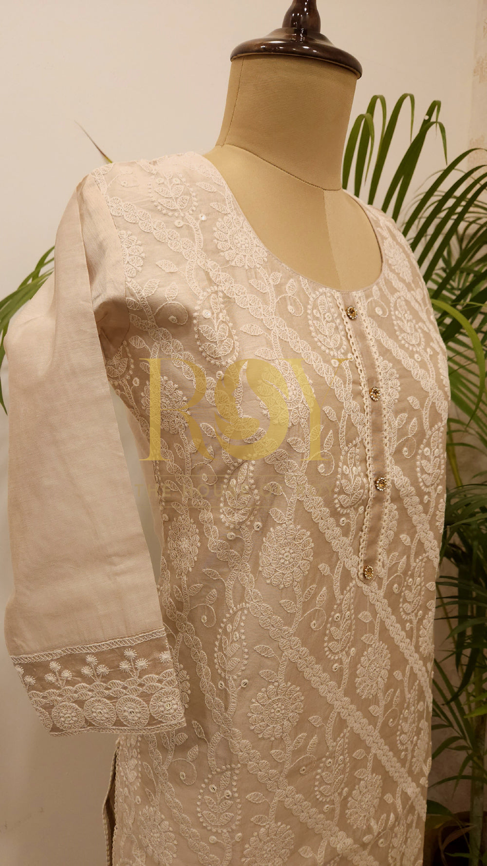 Embroidered chandheri kurti