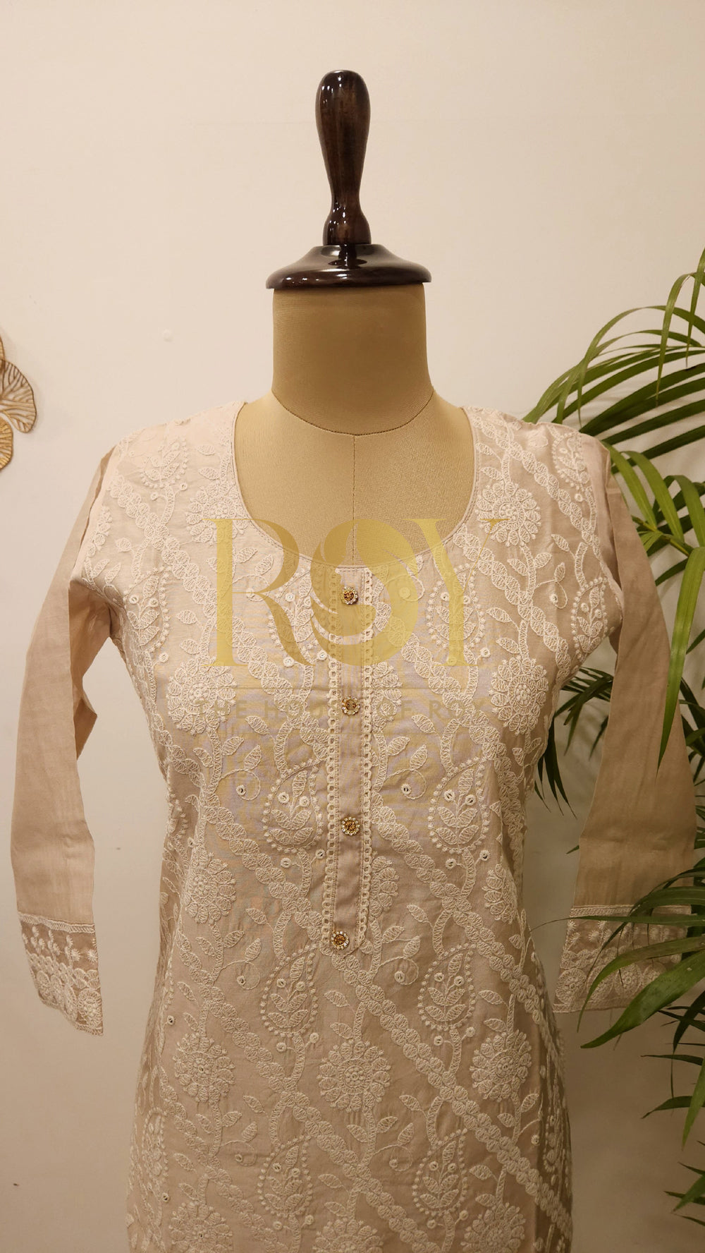 Embroidered chandheri kurti