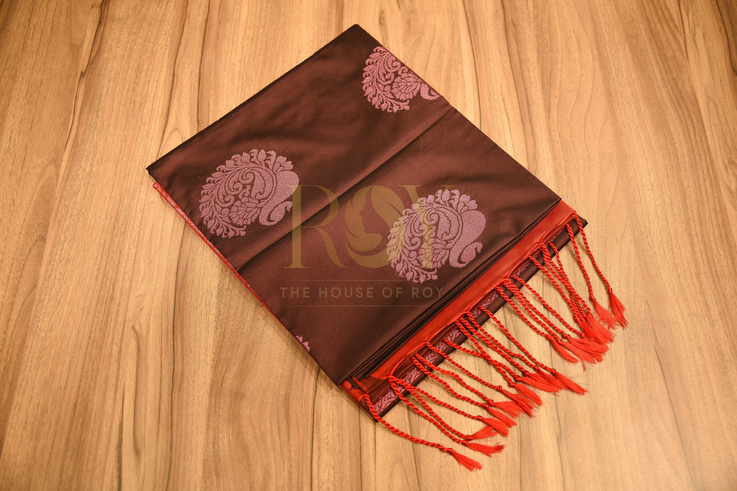 Soft silk saree Fancy burgundy jari motif