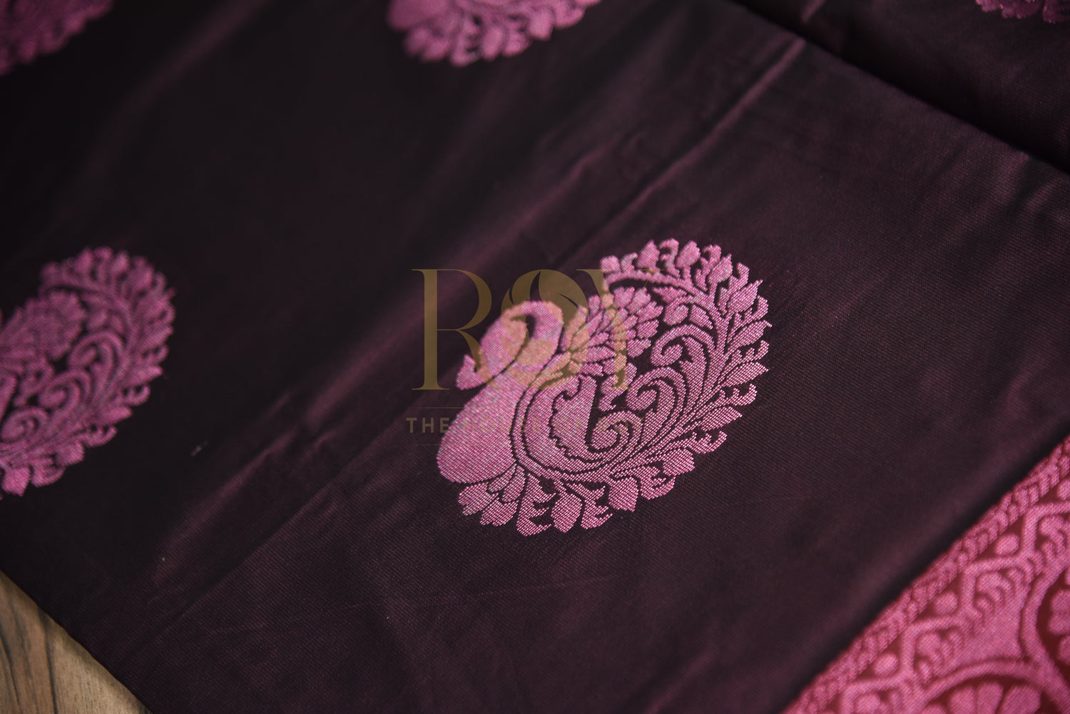 Soft silk saree Fancy burgundy jari motif