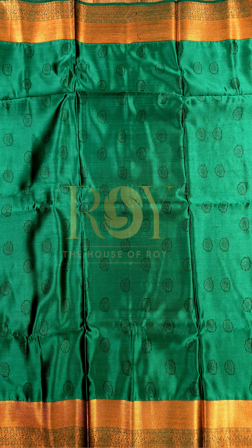 Forest green kodi brocade silk saree