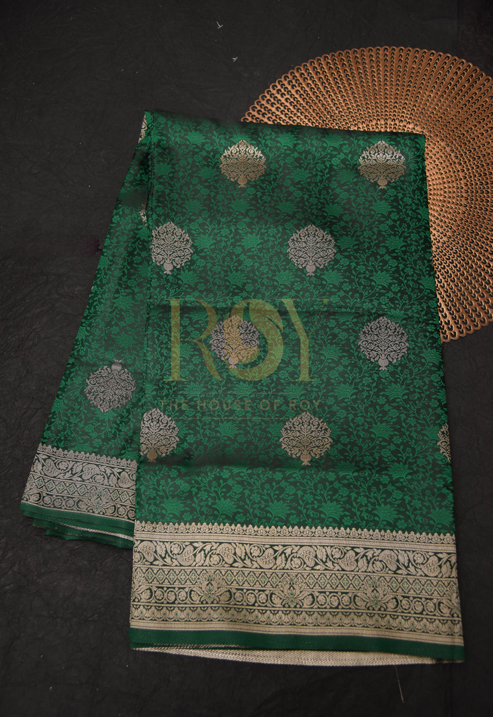 Leaf green gaji silk