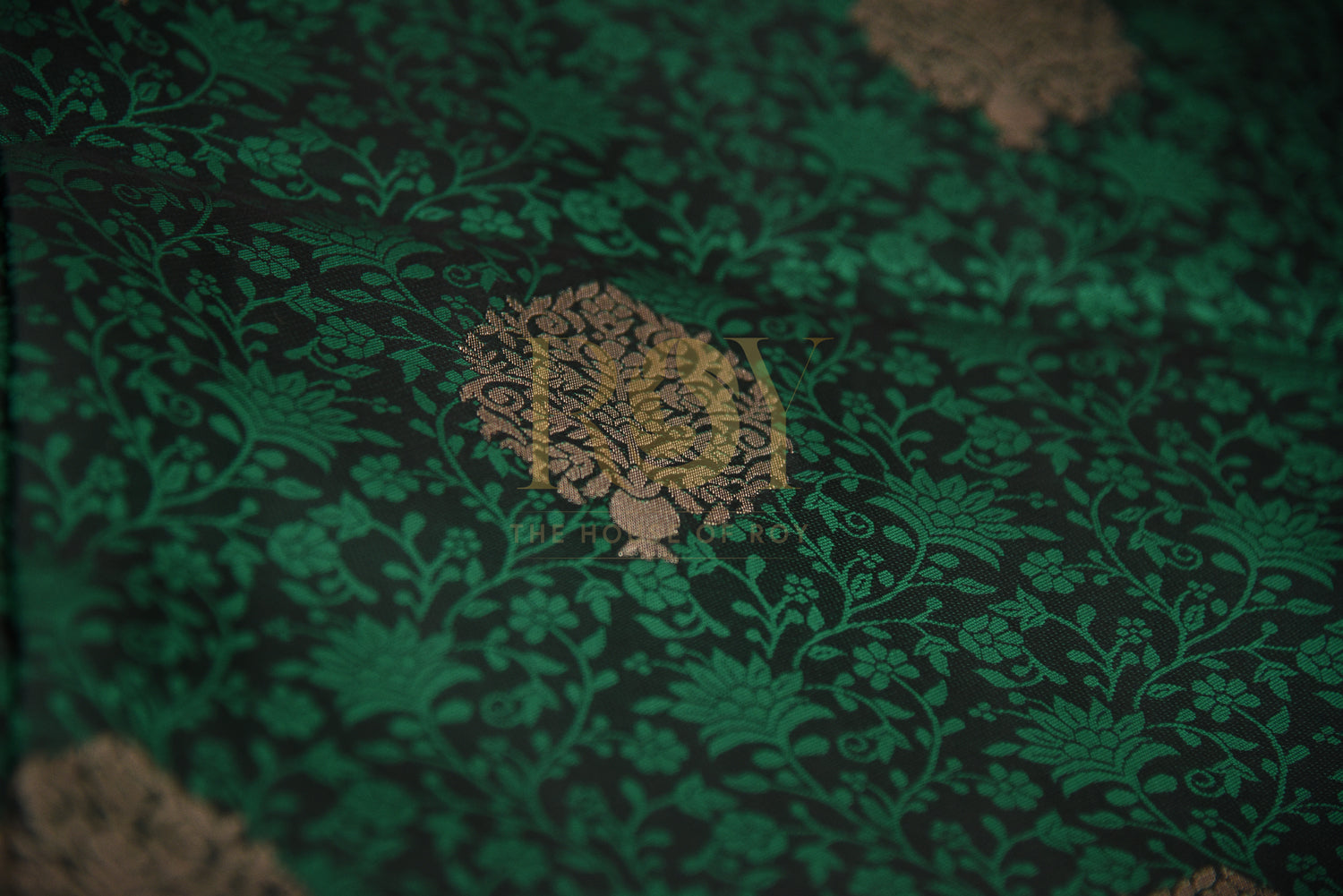 Leaf green gaji silk