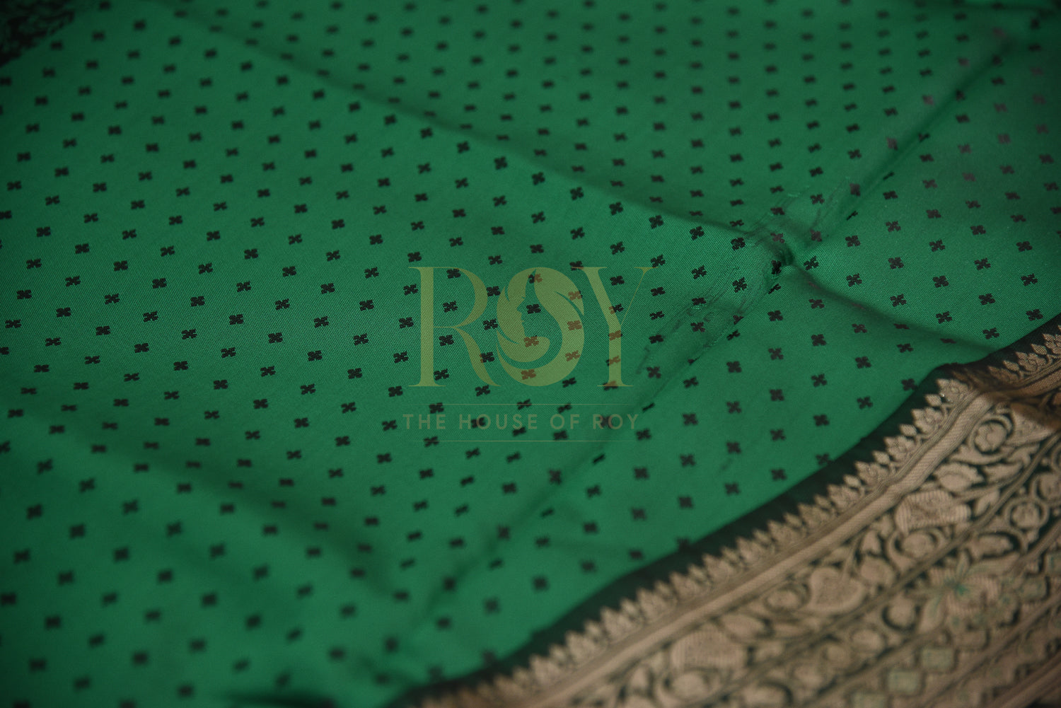 Leaf green gaji silk