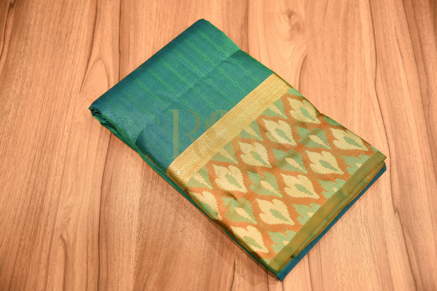 Fancy border saree green