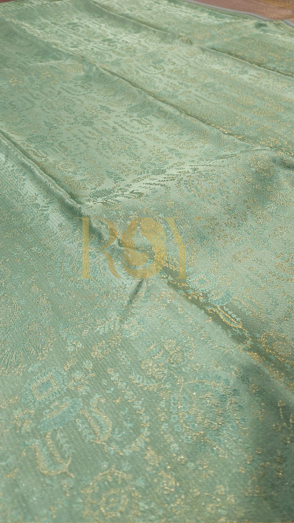 Aquamarine blue kancheepuram pure soft silk saree