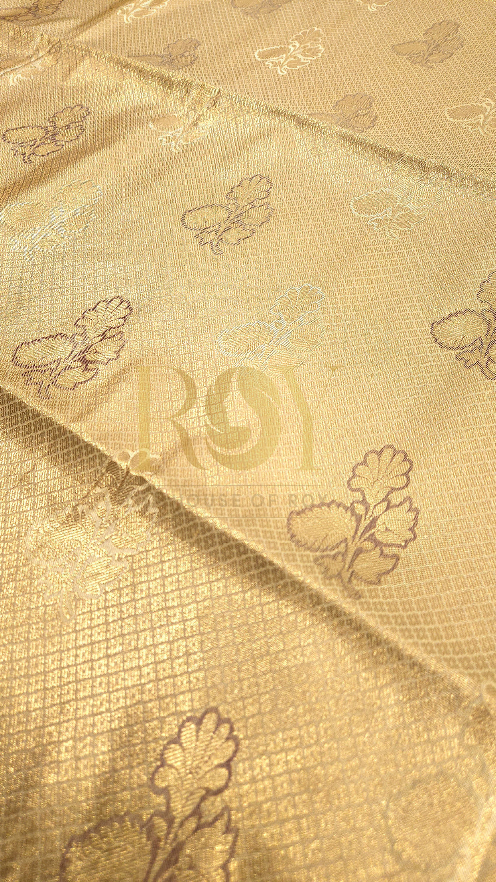 Cream jacquard soft silk