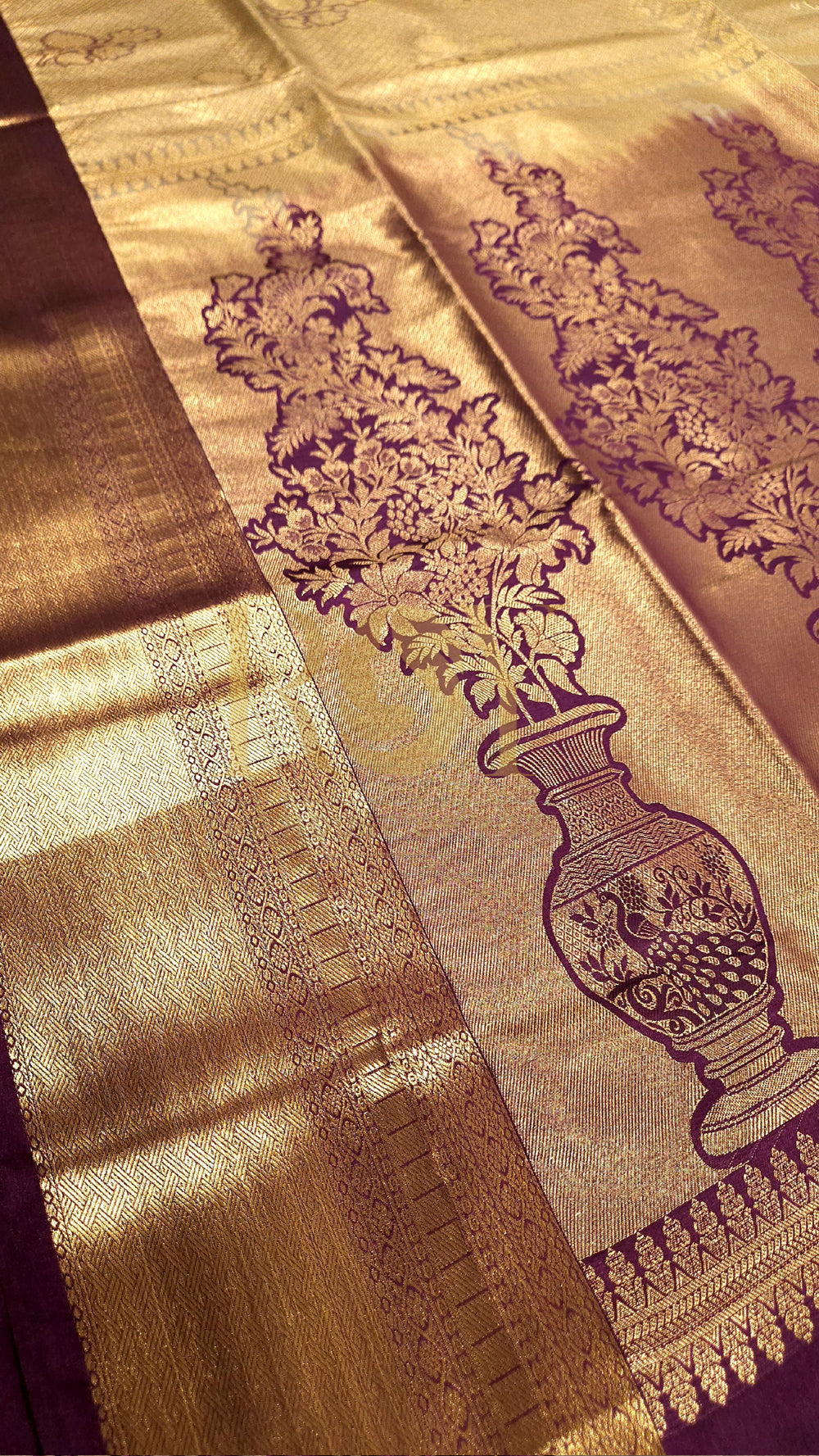 Cream jacquard soft silk