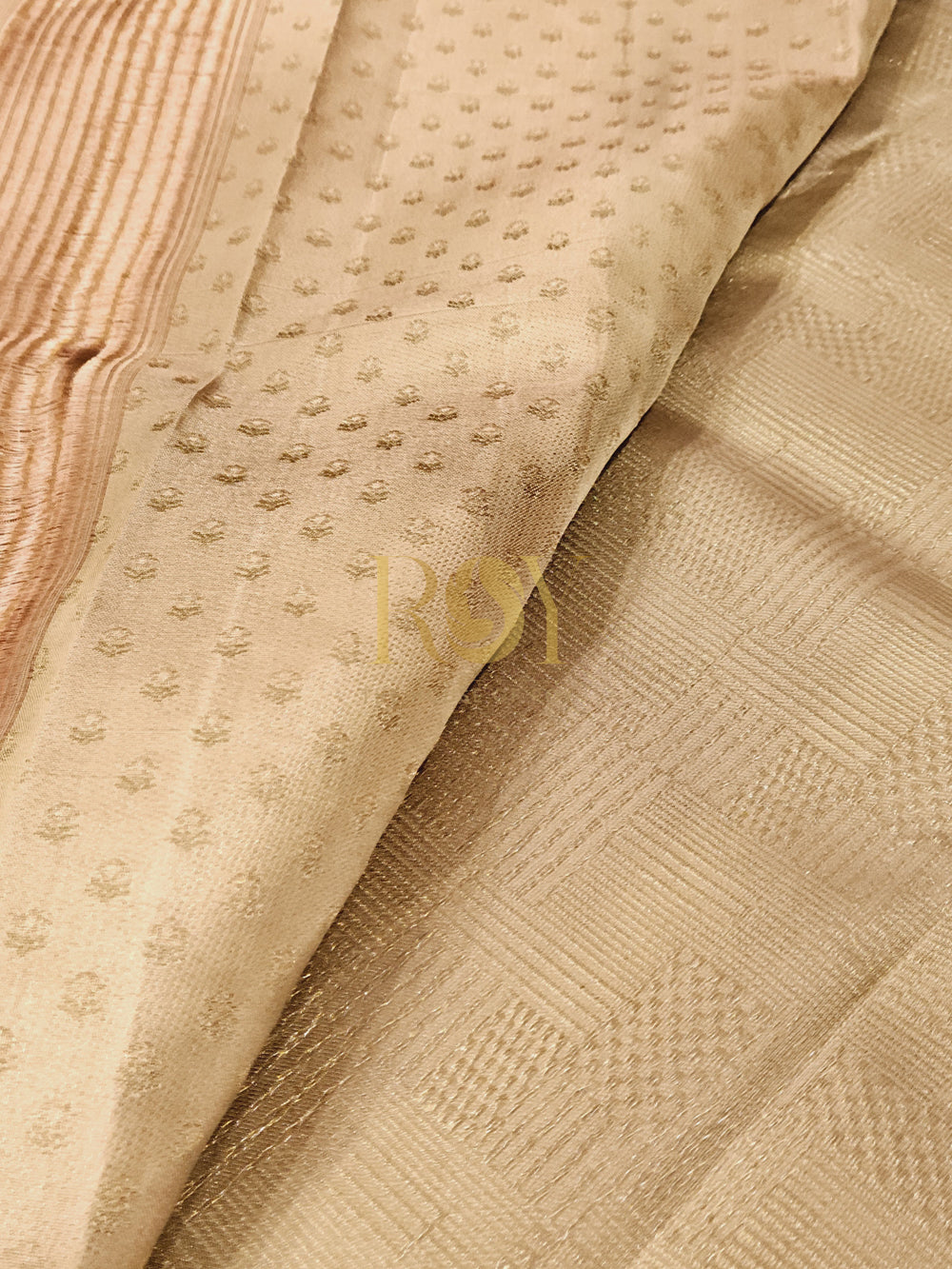 kancheepuram silk ivory gold saree