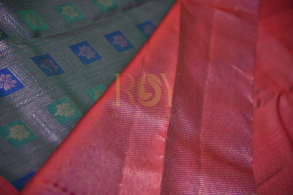 Pure Kanchipuram Silk Saree In Navy Blue