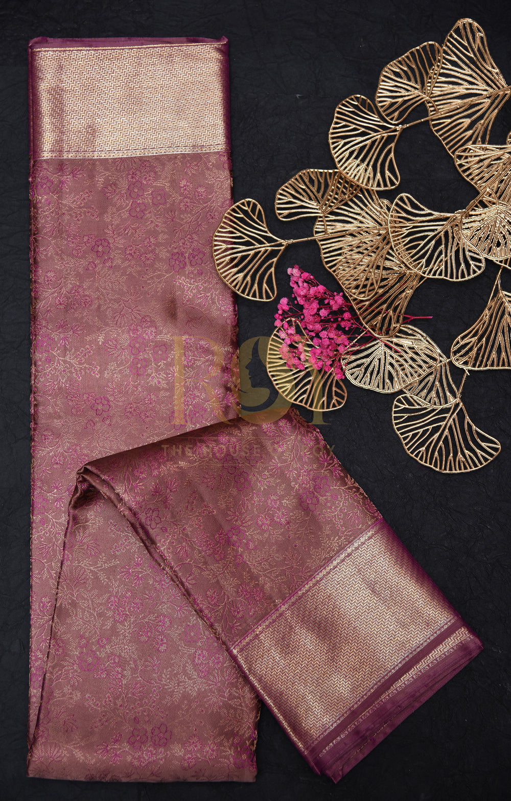 Kancheepuram  burgundy silk  saree