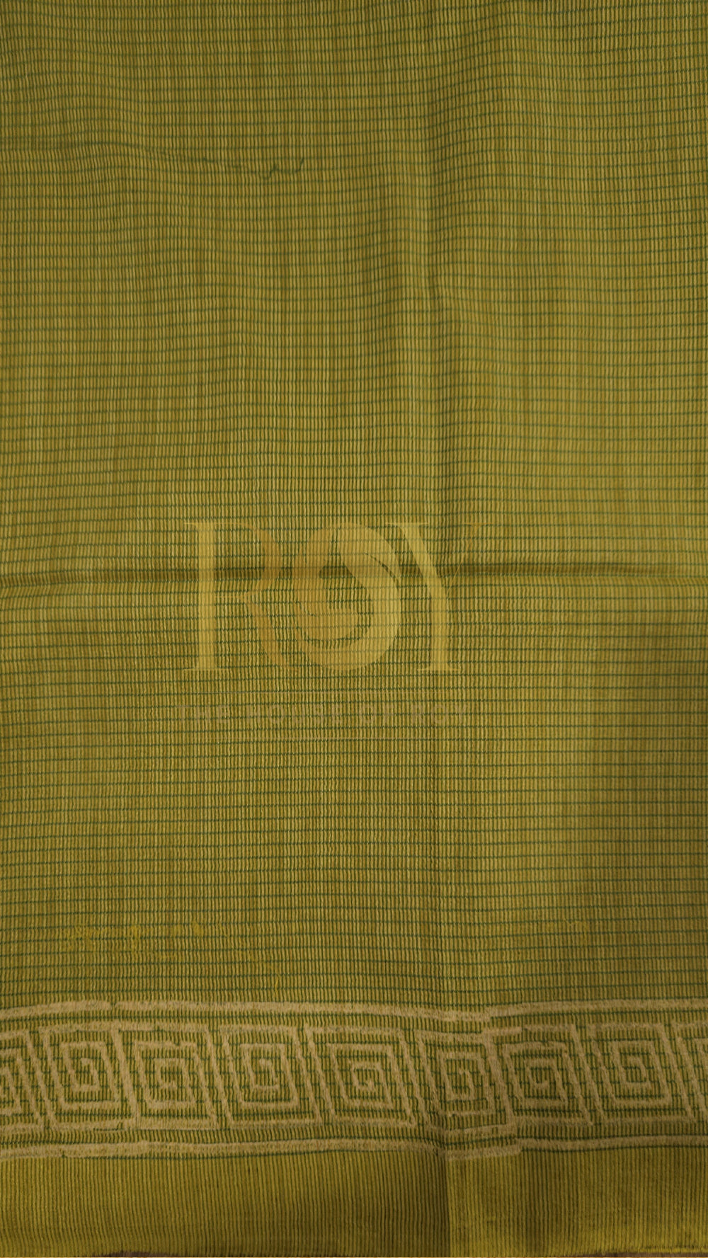 Lemon yellow liva block printed mix tussar saree