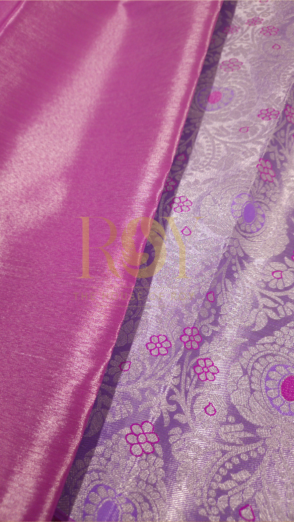 Lavender tissue jacquard silk