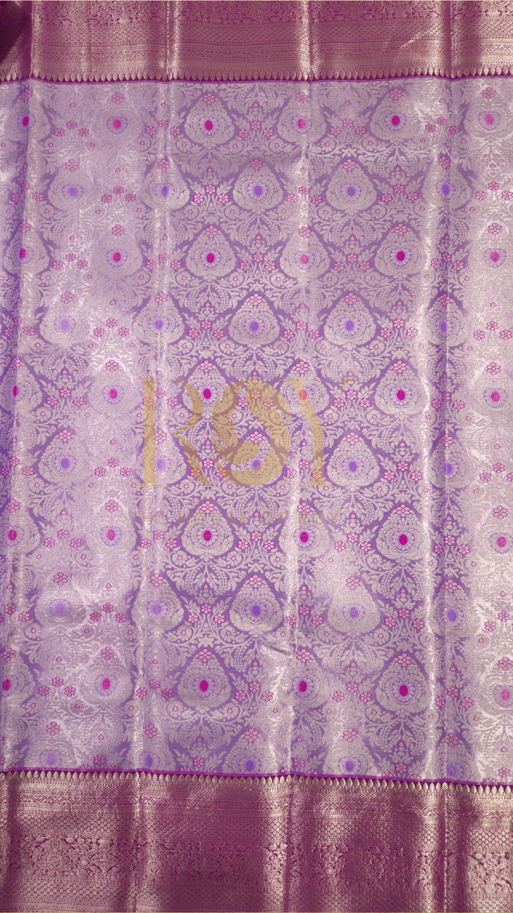 Lavender tissue jacquard silk