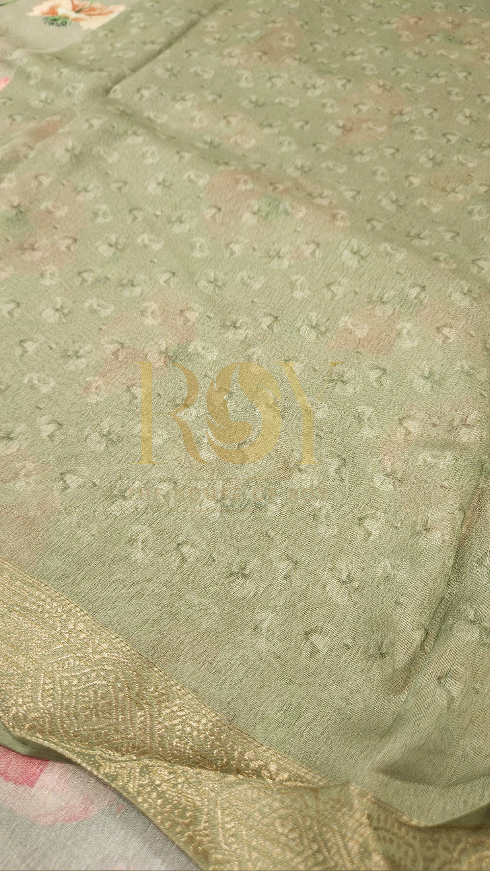 Light pista green digital Floral print saree