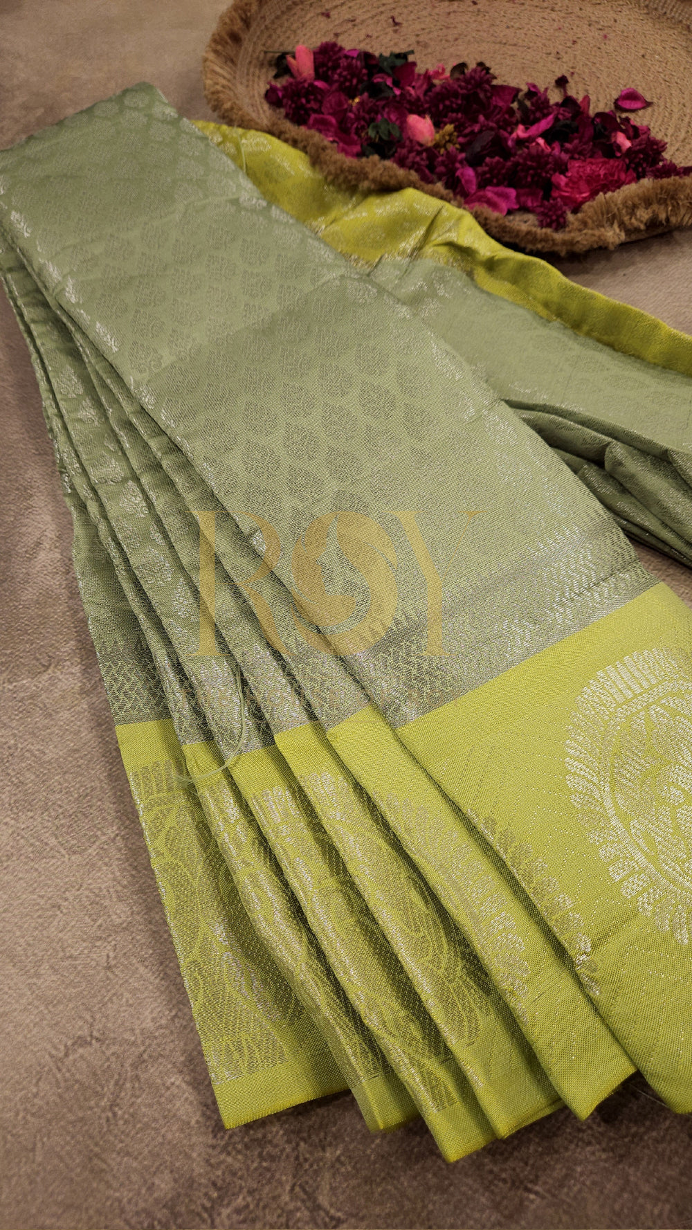 Sage green Mix silk saree