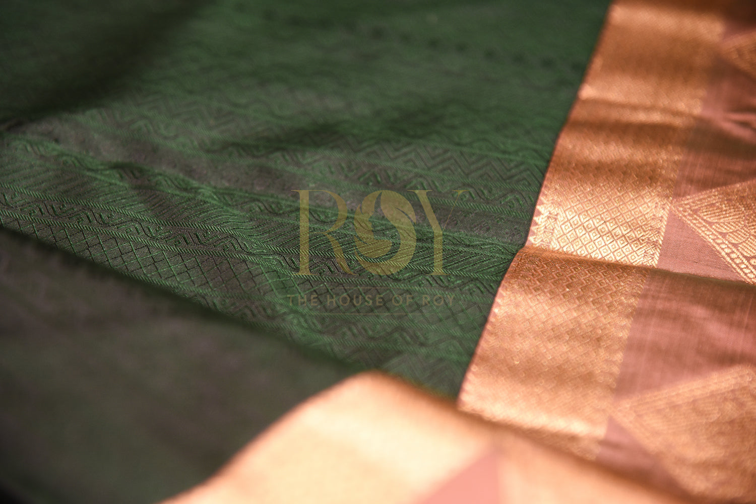 Pure silk saree moss green