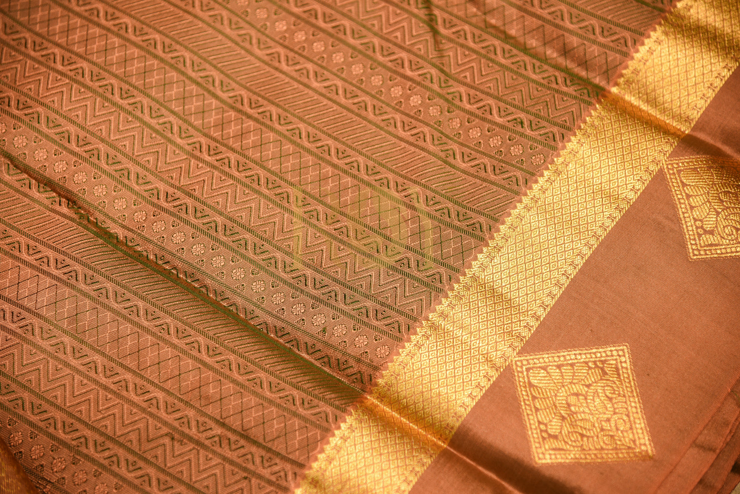 Pure silk saree moss green