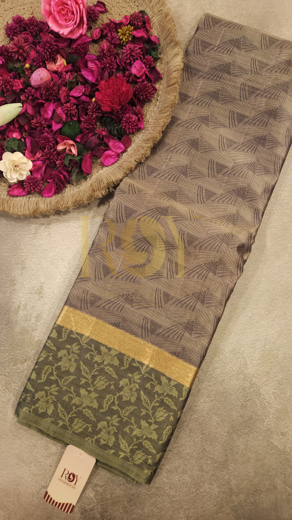 Pure mushroom silk saree