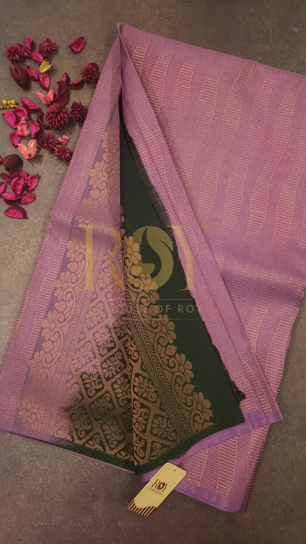 Baby pink Brocade silk saree