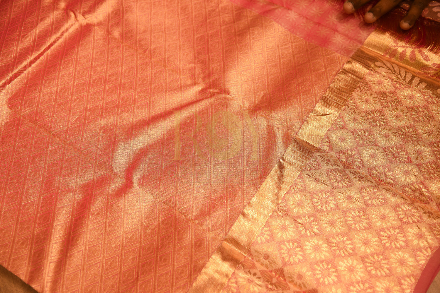 Self design pure silk saree