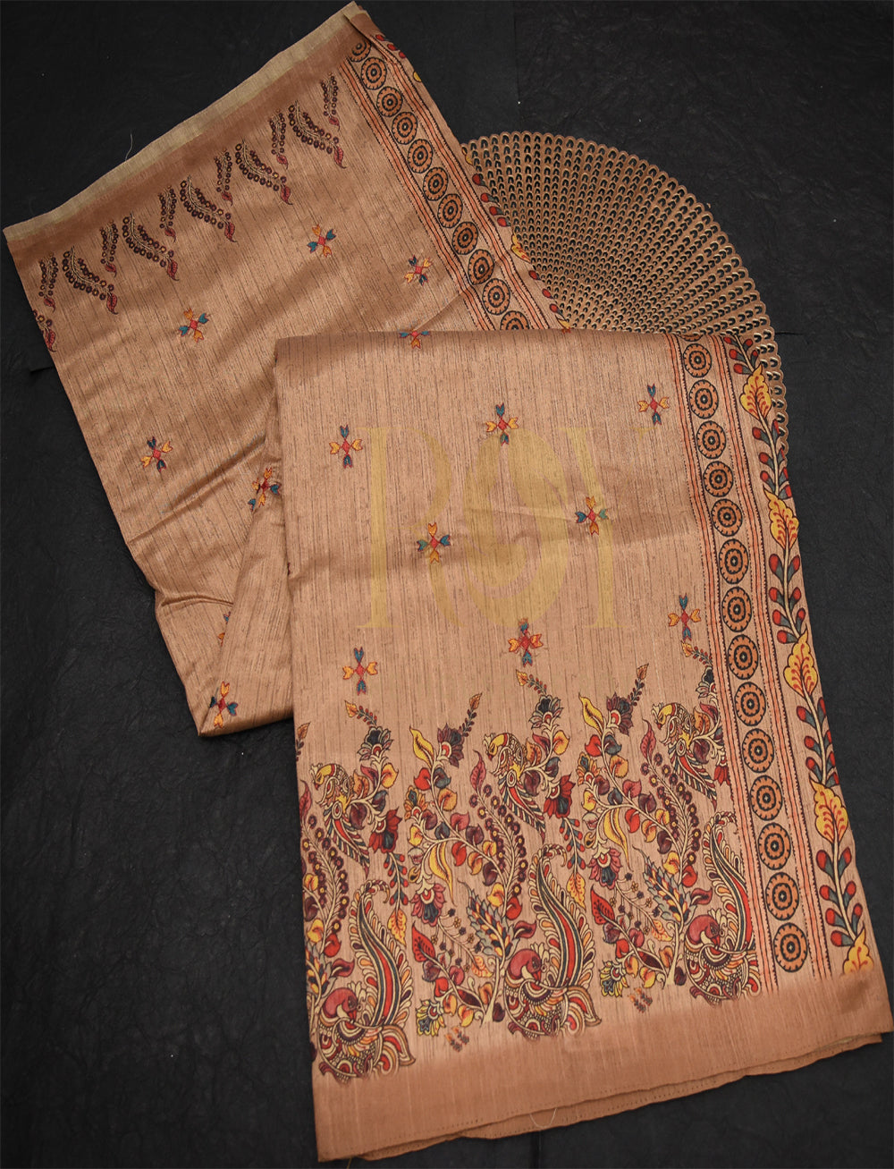 Peacock raw silk saree