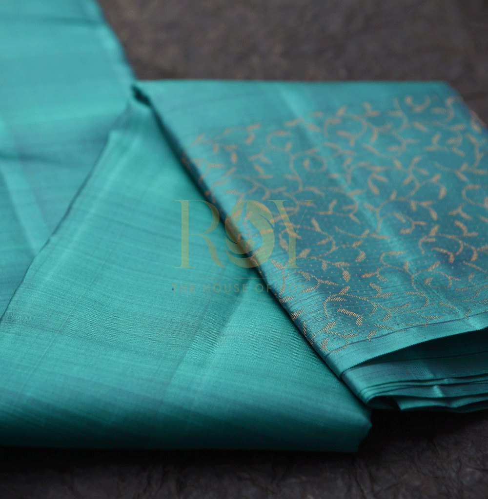 Silk Peacock blue green Saree