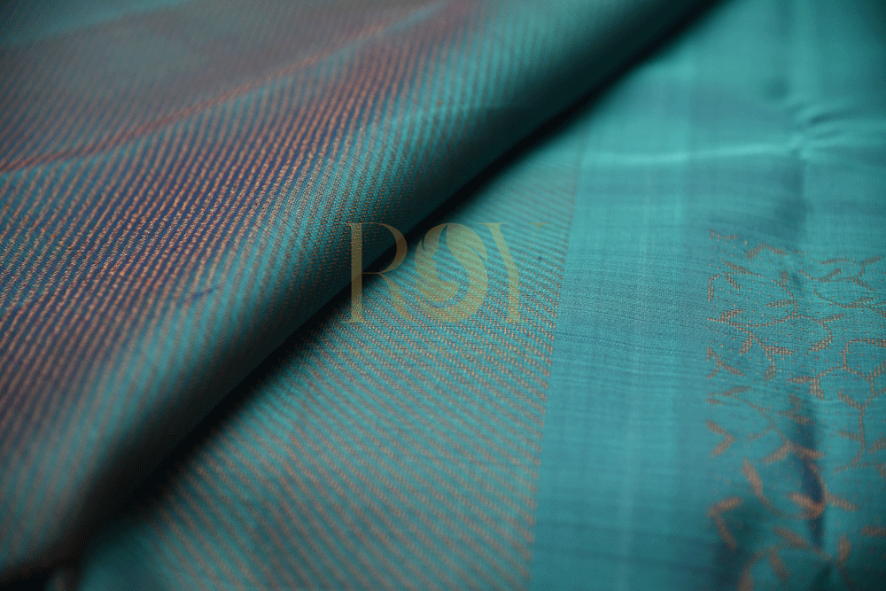 Silk Peacock blue green Saree