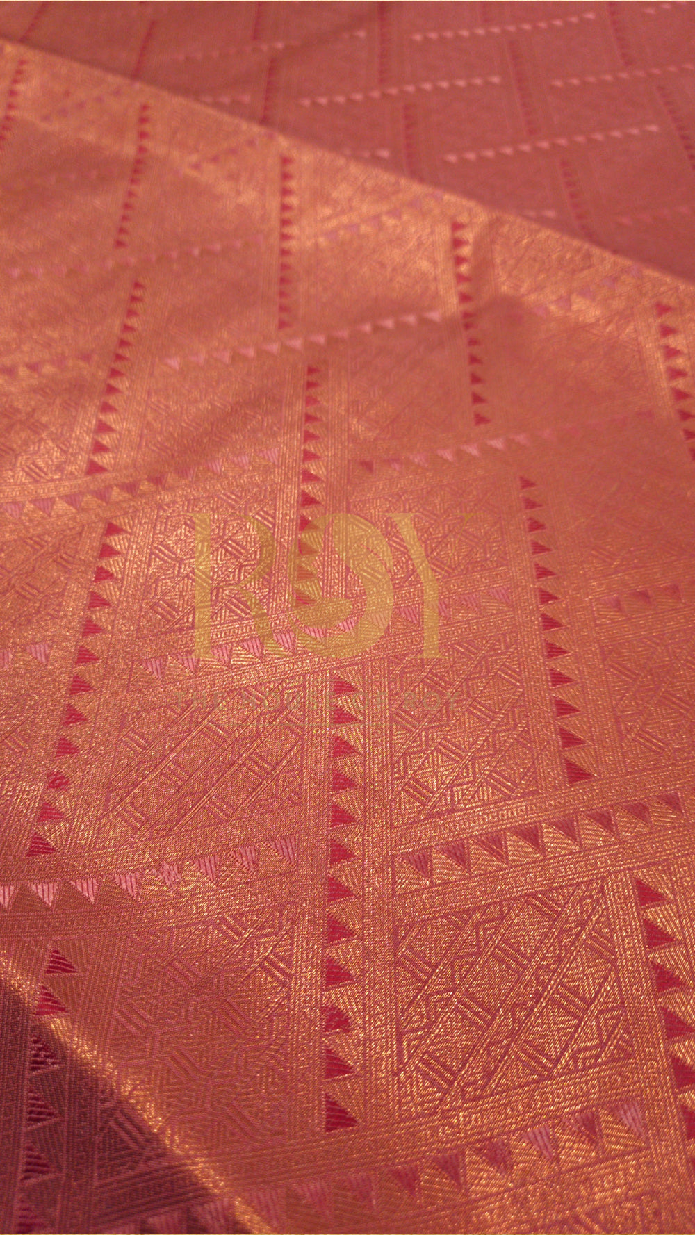 Pink abstract jacquard soft silk