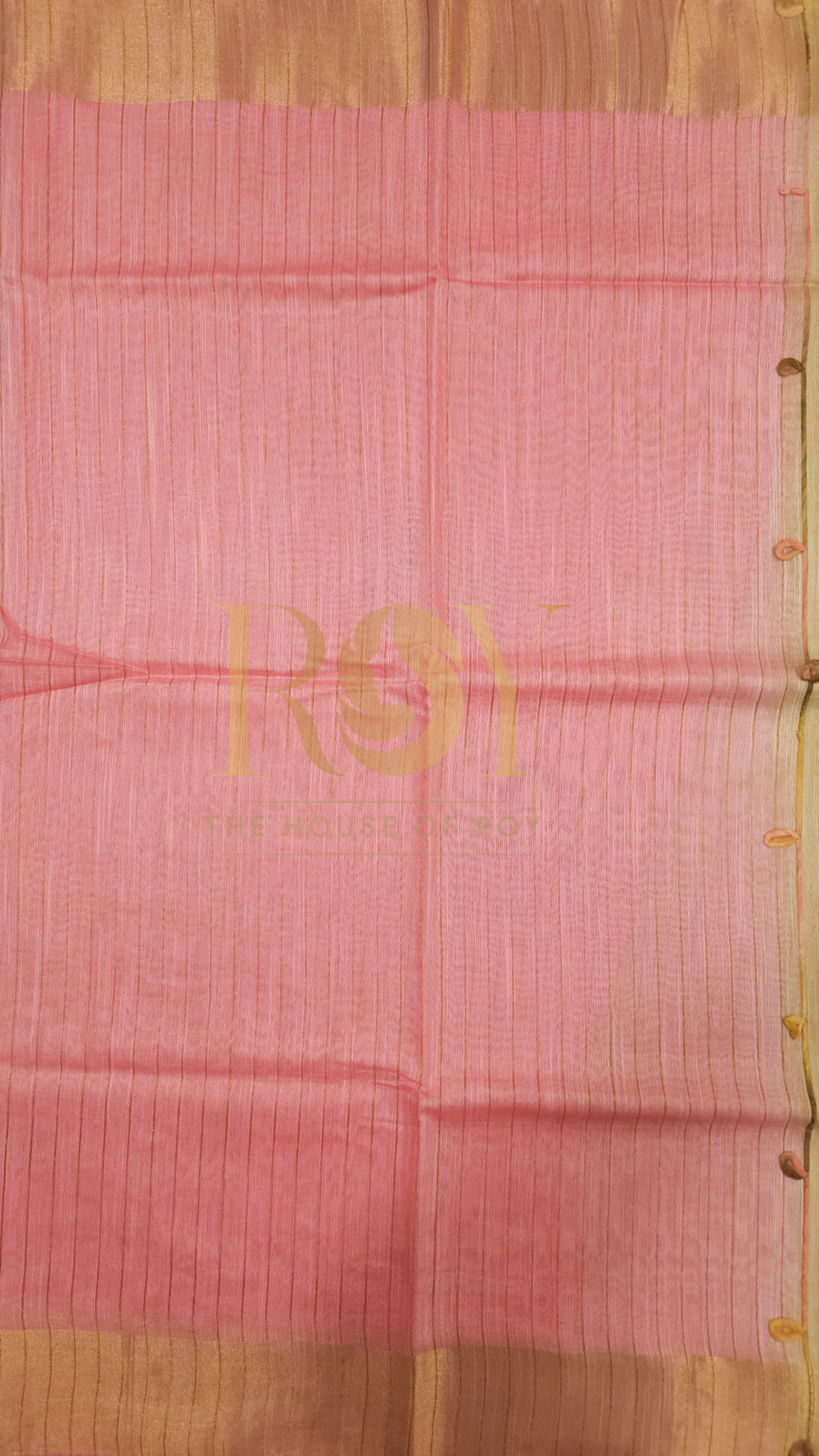 Baby pink with lime green mix tussar saree